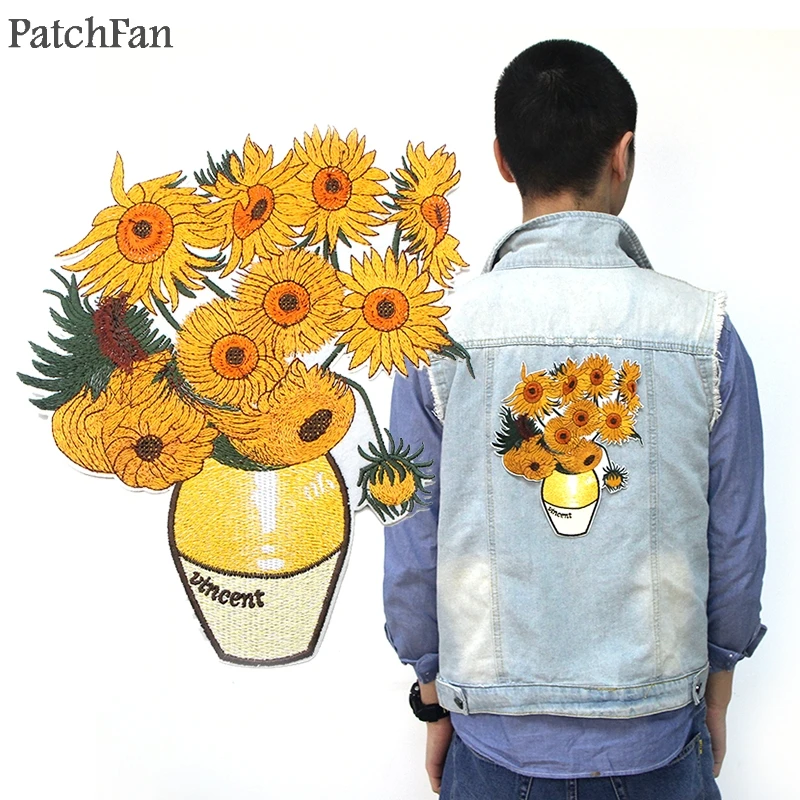 Patchfan Van gogh Sunflowers applique patches diy iron on para jeans bag shirt clothes punk stickers embroideried badges A1746
Patchfan Van gogh Sunflowers applique patches diy iron on para jeans bag shirt clothes punk stickers embroideried badges A1746
