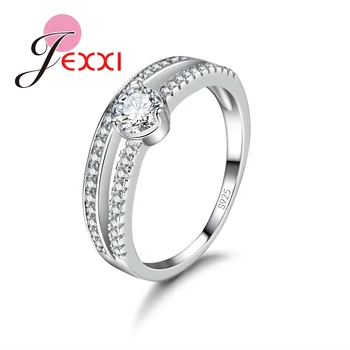 Cubic Zirconia Crystal Rings For Women Engagement Jewelry Elegant 925 Sterling Silver Wedding Finger Ring Fashion Design
Cubic Zirconia Crystal Rings For Women Engagement Jewelry Elegant 925 Sterling Silver Wedding Finger Ring Fashion Design