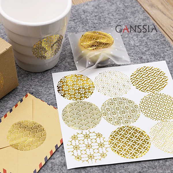 

90pcs/lot Dia:4cm Vintage Golden Transparent Sealing Sticker Decoration Gilding style Stickers Bakery Packing Label (ss-1636)