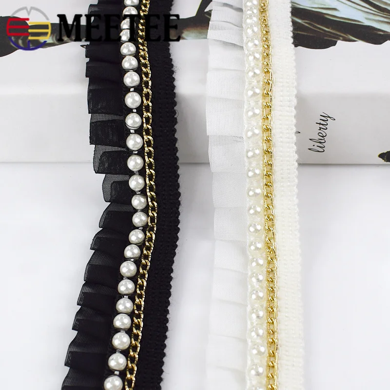 5Yards Chiffon Beads Lace Ribbon Ruffle Pleated Trim Skirt Cuffs Doll Wedding Dress Fabric DIY Garment Accessories
5Yards Chiffon Beads Lace Ribbon Ruffle Pleated Trim Skirt Cuffs Doll Wedding Dress Fabric DIY Garment Accessories