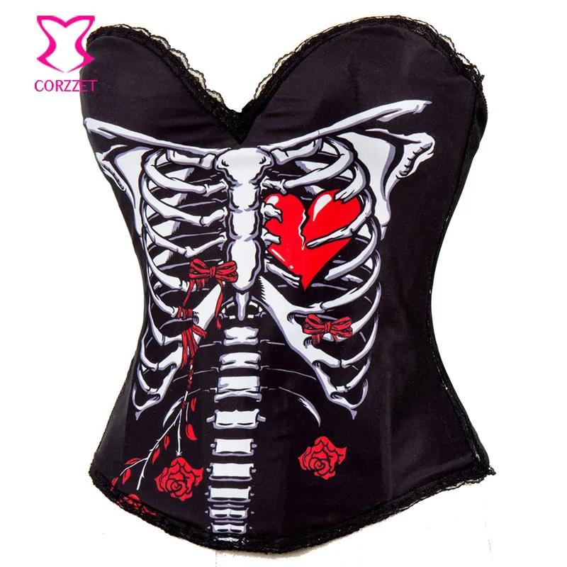 Корсет 'Череп и кости' купить со скидкой в секс шопе  Женское белье, одежда  Корсеты, корсажи