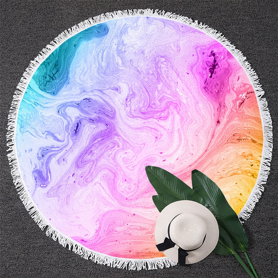 Colorful Marble Large Round Beach Towel for Adult Pastel Quicksand Bath Towel Bright Girly Sunblock Blanket Cover
Colorful Marble Large Round Beach Towel for Adult Pastel Quicksand Bath Towel Bright Girly Sunblock Blanket Cover