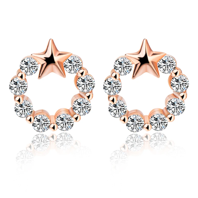 High Quality Earrings Sterling Silver Earrings Stud for Women Round Zircon Diamond Stud Female Wedding Gift 925 Earrings Star
High Quality Earrings Sterling Silver Earrings Stud for Women Round Zircon Diamond Stud Female Wedding Gift 925 Earrings Star