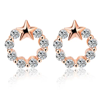 High Quality Earrings Sterling Silver Earrings Stud for Women Round Zircon Zircon Stud Female Wedding Gift 925 Earrings Star
High Quality Earrings Sterling Silver Earrings Stud for Women Round Zircon Zircon Stud Female Wedding Gift 925 Earrings Star