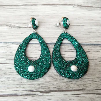 1/4 Pairs Pearl fashion Earring Pave Rhinestone Crystal Dangle Earrings Handmade leather women Jewerly finding ER540
1/4 Pairs Pearl fashion Earring Pave Rhinestone Crystal Dangle Earrings Handmade leather women Jewerly finding ER540