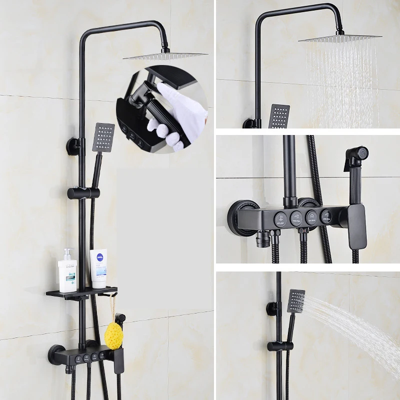 Black Shower Faucet mixer bathroom wall Mounted bathroom 4 function shower faucet Bathtub black shower set
Black Shower Faucet mixer bathroom wall Mounted bathroom 4 function shower faucet Bathtub black shower set