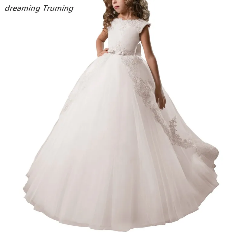 2019 Custom Made Flower Girl Ball Gown Dress Ball Gown Backless lace Appliques Floor Length White Dress Girls First Communion
2019 Custom Made Flower Girl Ball Gown Dress Ball Gown Backless lace Appliques Floor Length White Dress Girls First Communion