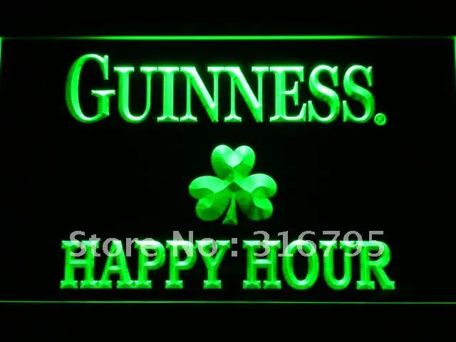 622 светодиодные неоновые вывески Guinness Shamrock с переключателем ВКЛ./ВЫКЛ. 20 + цветов 5