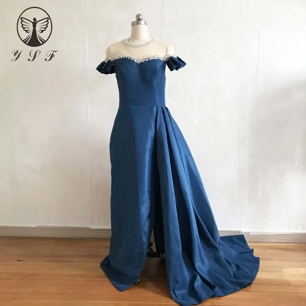 2018 Designer Vestidos De Fiesta O Neck Beaded Crystals Short Sleeve Mermaid Evening Dresses with Overskirt
2018 Designer Vestidos De Fiesta O Neck Beaded Crystals Short Sleeve Mermaid Evening Dresses with Overskirt