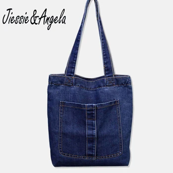 Jiessie & Angela Brand Designer Women Denim Shoulder Bag Shopping Bag Casual Blue Fabric Plain Jean Top Handle Front Pocket Tote
Jiessie & Angela Brand Designer Women Denim Shoulder Bag Shopping Bag Casual Blue Fabric Plain Jean Top Handle Front Pocket Tote