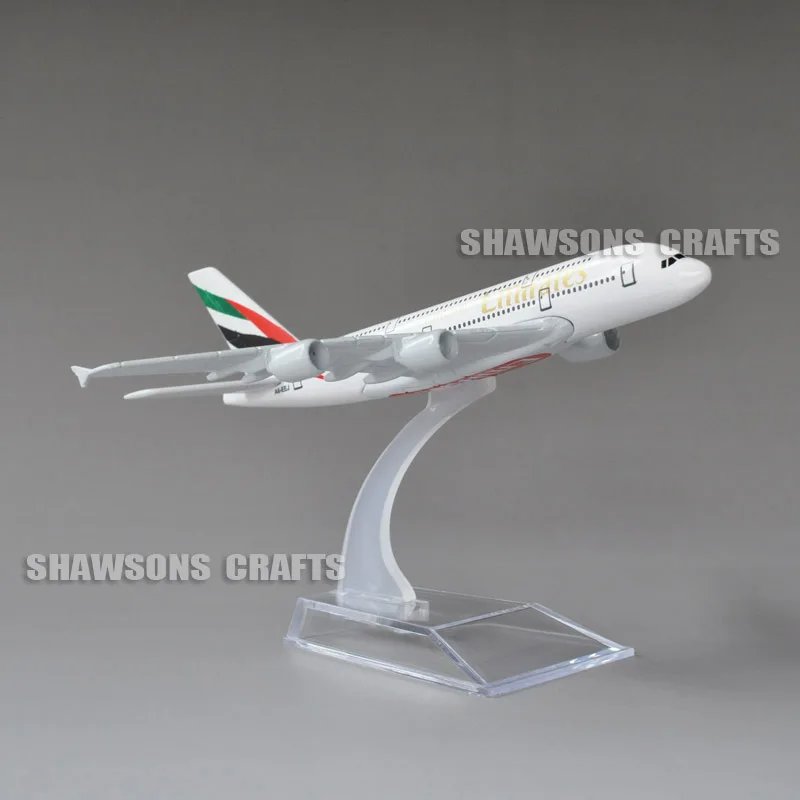 

Diecast Metal 1:520 Plane Model Toys Airbus A380 Emirates Airliner 15.5cm Miniature Replica