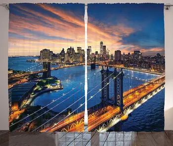 Landscape Curtains American City Sunset Over Manhattan and Brooklyn Bridge Cityscape Picture Print Living Room Bedroom Window
Landscape Curtains American City Sunset Over Manhattan and Brooklyn Bridge Cityscape Picture Print Living Room Bedroom Window