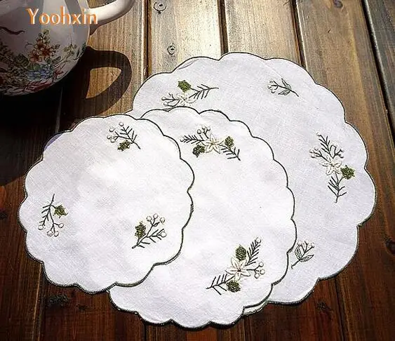 New White embroidery table place Mat cloth cotton round Placemat drink kids doily dining Coaster pot mug cup holder Pad Kitchen
New White embroidery table place Mat cloth cotton round Placemat drink kids doily dining Coaster pot mug cup holder Pad Kitchen