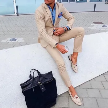 New Fashion 2 Pieces Khaki Slim Fit Mens Suits (Jacket+Pants) Groom Tuxedos Groomsman Best Man Suit Wedding Suits for Men
New Fashion 2 Pieces Khaki Slim Fit Mens Suits (Jacket+Pants) Groom Tuxedos Groomsman Best Man Suit Wedding Suits for Men