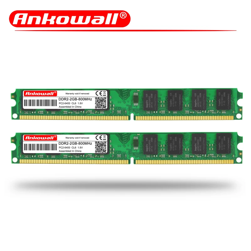 DDR2 4GB(2pcsX2GB) RAM 800MHz PC2-6400 240Pin 1.8V CL6 2GB DIMM Desktop Memory Warranty Three Years
DDR2 4GB(2pcsX2GB) RAM 800MHz PC2-6400 240Pin 1.8V CL6 2GB DIMM Desktop Memory Warranty Three Years