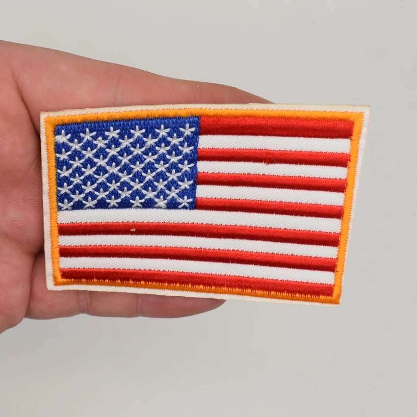 2 шт. Американский вышитый флаг нашивка Золотая граница США Соединенные Штаты