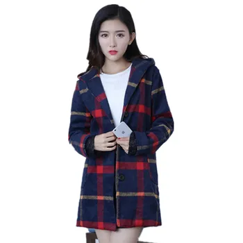 2016 New Winter Jacket Women Wool Coat Plaid British College Style Outerwear Hooded Plus Size XXXL Pompom Sashes Overcoat YY95
2016 New Winter Jacket Women Wool Coat Plaid British College Style Outerwear Hooded Plus Size XXXL Pompom Sashes Overcoat YY95