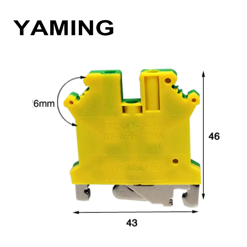 10pcs/lot UK Yellow Green Ground Terminal USLKG5 Terminal Row UK5NJD Guide Parts Pure Copper 4mm2 Square Lug Plate
10pcs/lot UK Yellow Green Ground Terminal USLKG5 Terminal Row UK5NJD Guide Parts Pure Copper 4mm2 Square Lug Plate