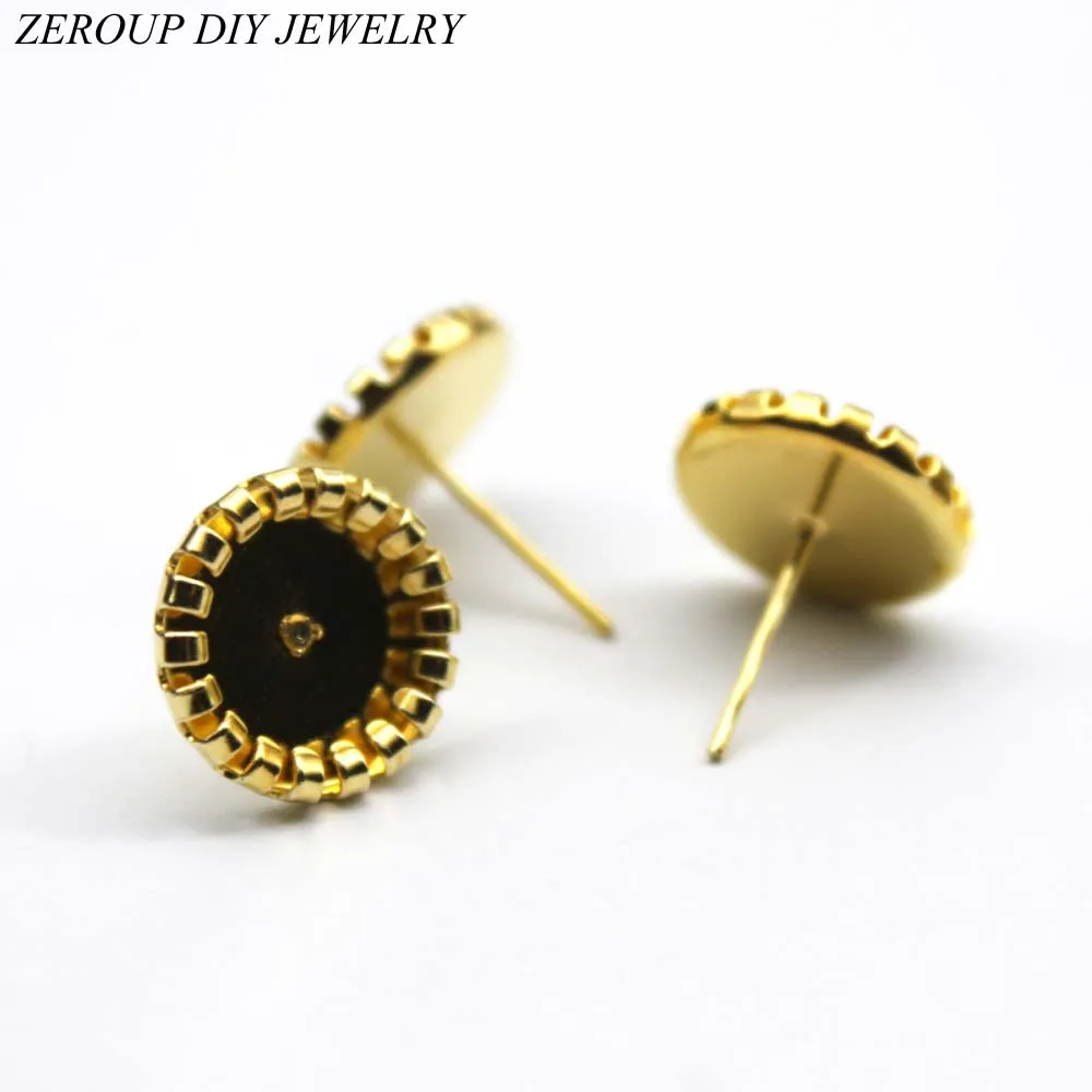 ZEROUP 8mm 10mm Stud Earring Round Gold Plated Glass Cabochon Base Earring Setting Supplies for Jewelry 30pcs/lot
ZEROUP 8mm 10mm Stud Earring Round Gold Plated Glass Cabochon Base Earring Setting Supplies for Jewelry 30pcs/lot