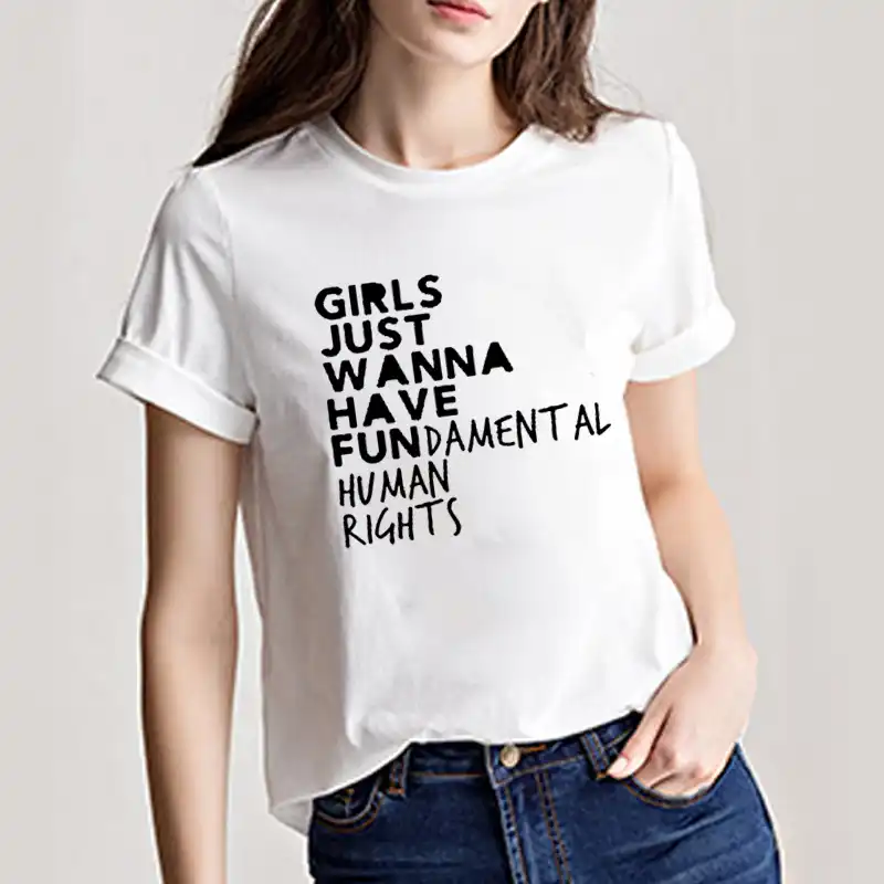 Girls Just Wanna Have Funds Cool Retro Women/'s T-Shirt