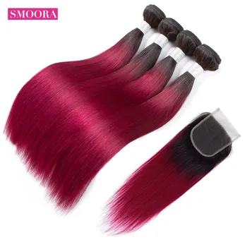 Ombre Dark Roots Blonde Brazilian Straight 4 Bundle Human Hair with Baby Hair Closure 2 Tone Color T1B/27 30 99J Non Remy Smoora
Ombre Dark Roots Blonde Brazilian Straight 4 Bundle Human Hair with Baby Hair Closure 2 Tone Color T1B/27 30 99J Non Remy Smoora