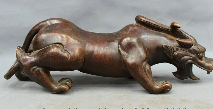 JP S0606 14" Chinese Bronze Folk Carved FengShui Wealth Dragon Head Unicorn PiXiu Statue
JP S0606 14" Chinese Bronze Folk Carved FengShui Wealth Dragon Head Unicorn PiXiu Statue