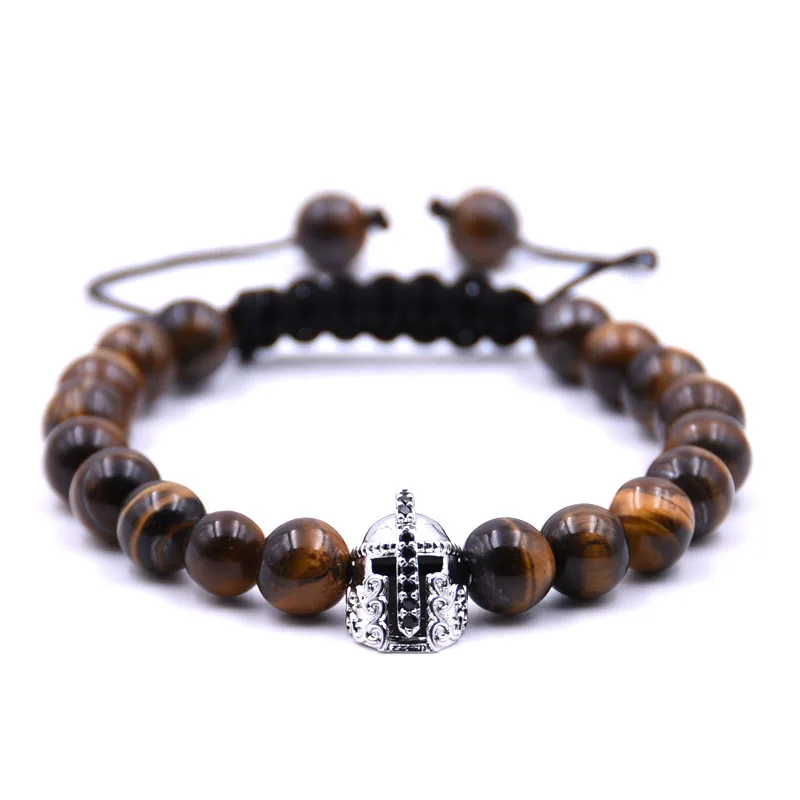 Antique silver palted Roman Knight Spartan Warrior Gladiator Helmet Bracelet Men natural Matte Lava Stone Bead Braiding Bracelet
Antique silver palted Roman Knight Spartan Warrior Gladiator Helmet Bracelet Men natural Matte Lava Stone Bead Braiding Bracelet