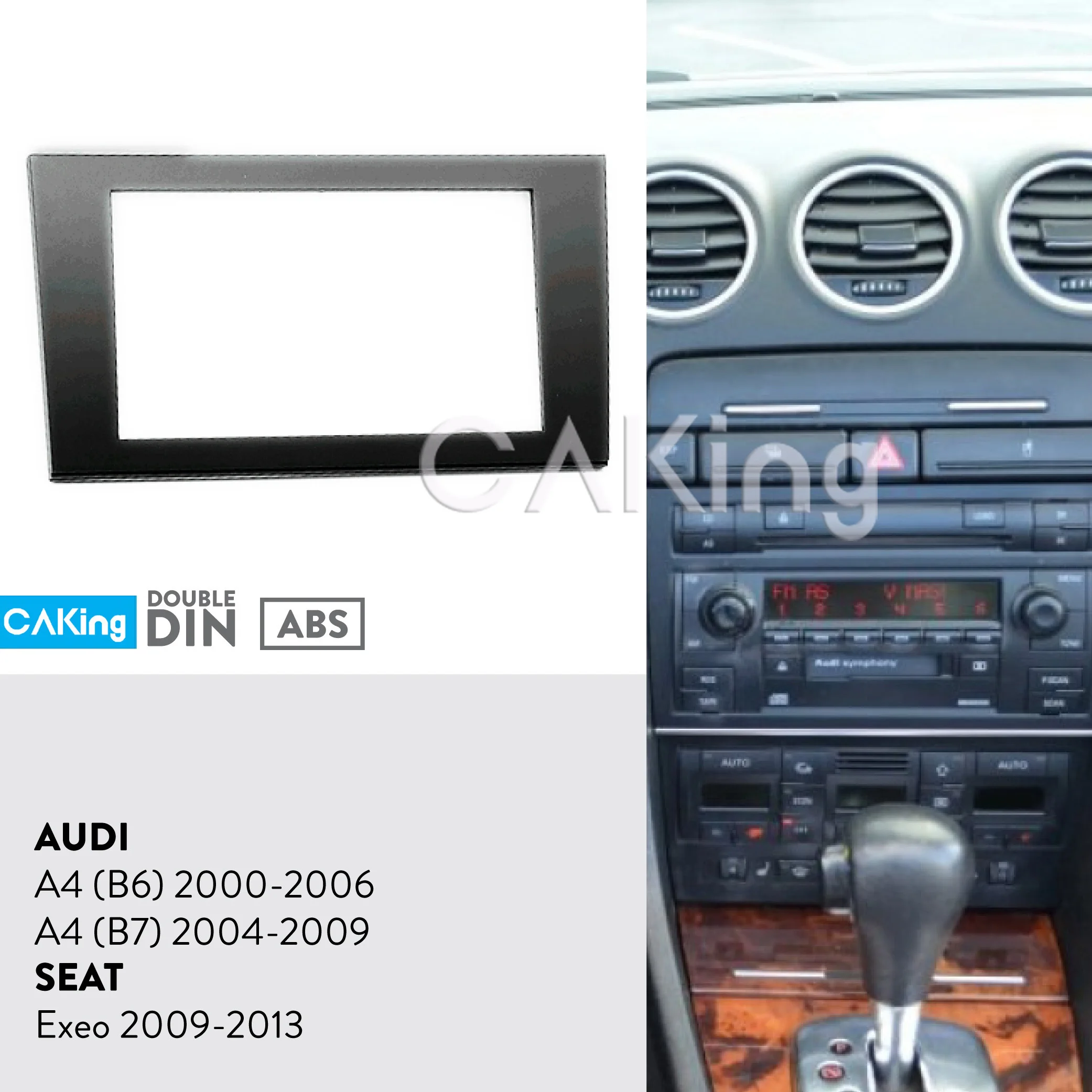 Car Fascia Radio Panel for Audi A4 (B6) 2000-2006;A4 (B7) 2004-2009; Seat Exeo 2009-2013 Frame Dash Fitting Kit Facia Plate
Car Fascia Radio Panel for Audi A4 (B6) 2000-2006;A4 (B7) 2004-2009; Seat Exeo 2009-2013 Frame Dash Fitting Kit Facia Plate