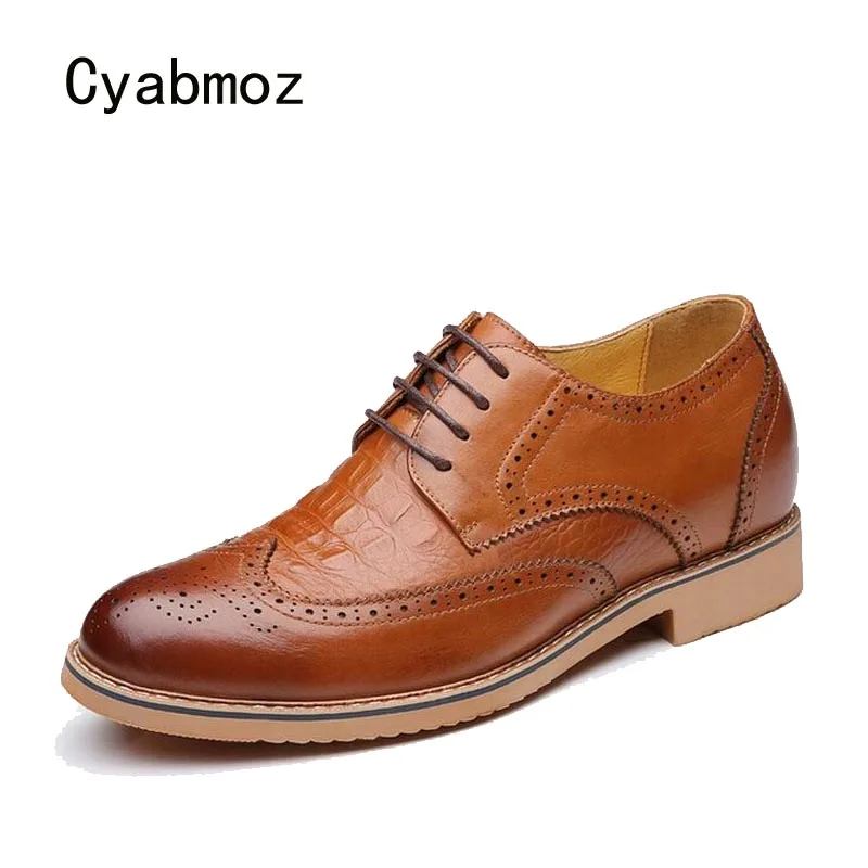 Cyabmoz New Men Height Increasing Shoes Fashion Elevator Lace up Invisibly 7cm Genuine leather Carving Man Dress Business Shoes
Cyabmoz New Men Height Increasing Shoes Fashion Elevator Lace up Invisibly 7cm Genuine leather Carving Man Dress Business Shoes