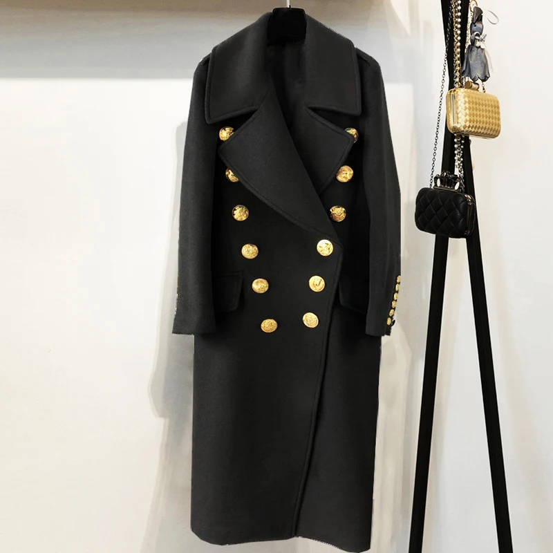 HIGH QUALITY New Stylish 2018 Designer Wool Coat Women's Animal Buttons Double Breasted Long Overcoat
HIGH QUALITY New Stylish 2018 Designer Wool Coat Women's Animal Buttons Double Breasted Long Overcoat