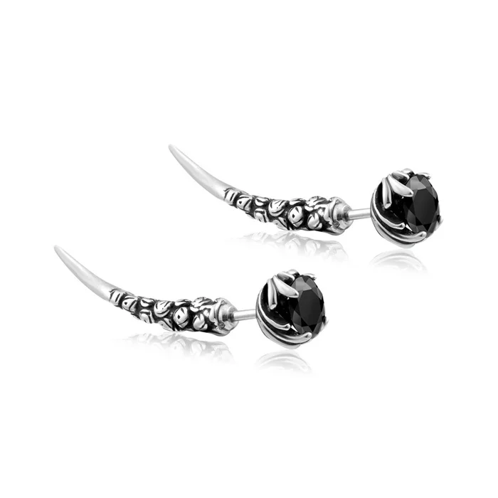 Gothic Ear Jacket 316L Stainless Steel Double Side flower-de-luce Black AAA CZ Stone Front and Back Stud Earrings Men Jewelry
Gothic Ear Jacket 316L Stainless Steel Double Side flower-de-luce Black AAA CZ Stone Front and Back Stud Earrings Men Jewelry
