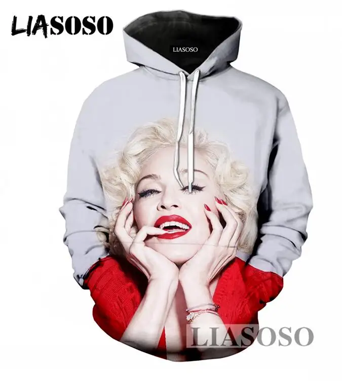 LIASOSO Oversize Hoodies Men/Women Wild 3D Popular Sexy Singer Madonna Print Hooded Sweatshirts Loose Pullovers Tracksuit T735
LIASOSO Oversize Hoodies Men/Women Wild 3D Popular Sexy Singer Madonna Print Hooded Sweatshirts Loose Pullovers Tracksuit T735