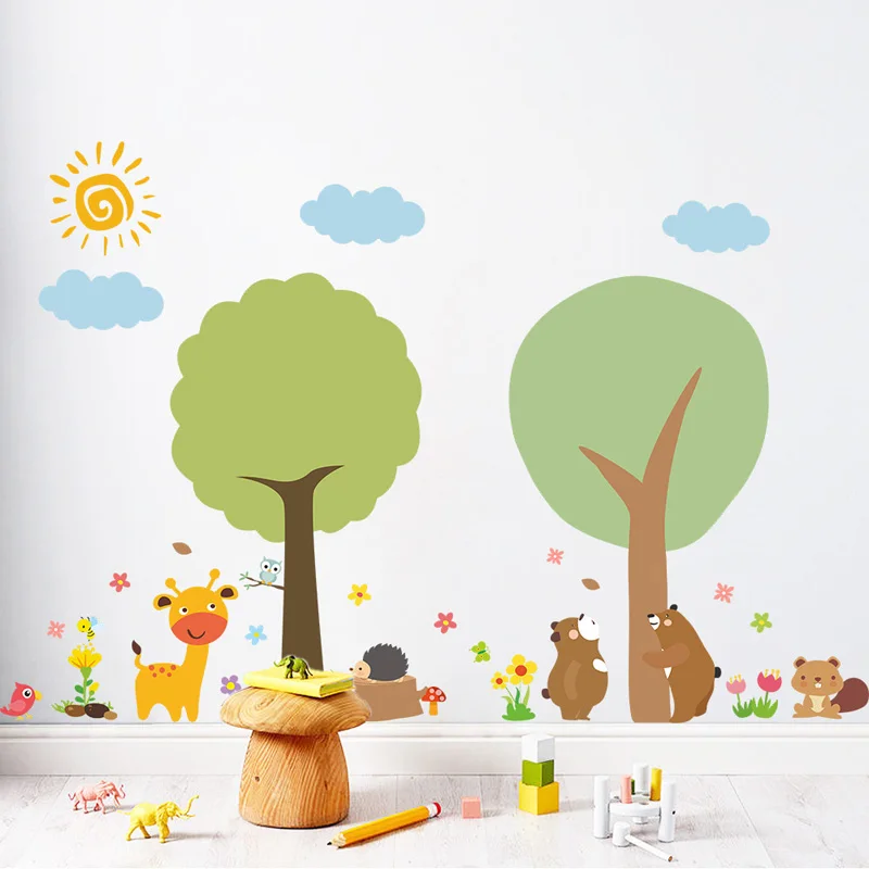 Cartoon Zoo tree bear wall sticker for kids baby room home decor background decals decorations Kindergarten animal stickers
Cartoon Zoo tree bear wall sticker for kids baby room home decor background decals decorations Kindergarten animal stickers