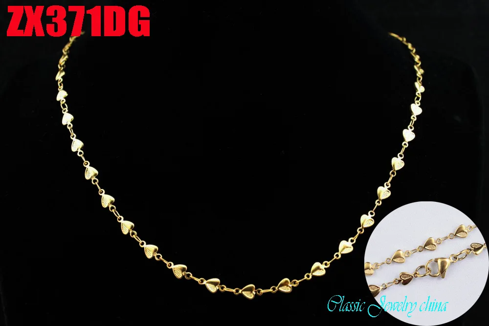 golden color 4.3mm 316L stainless steel necklace embossing heart-shaped solid chain fashion chains 20pcs ZX371DG
golden color 4.3mm 316L stainless steel necklace embossing heart-shaped solid chain fashion chains 20pcs ZX371DG