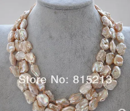 FREE SHIPPING>>>@@ > N1221 3row 20mm pink baroque keshi reborn pearl necklace mabe clasp
FREE SHIPPING>>>@@ > N1221 3row 20mm pink baroque keshi reborn pearl necklace mabe clasp
