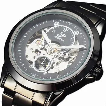 SHENHUA New Black Men's Skeleton Military Watch Tungsten Steel Antique Steampunk Casual Automatic Mechanical Watches Male Gift
SHENHUA New Black Men's Skeleton Military Watch Tungsten Steel Antique Steampunk Casual Automatic Mechanical Watches Male Gift