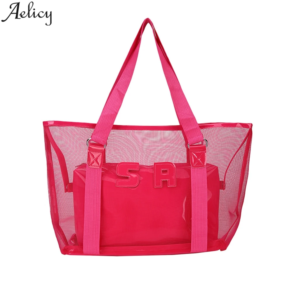 Aelicy Women Transparent Nylon Shoulder Bags Big Capacity Travle Softback Solid Bag Interior Zipper Pocket Beach Bag For Women
Aelicy Women Transparent Nylon Shoulder Bags Big Capacity Travle Softback Solid Bag Interior Zipper Pocket Beach Bag For Women