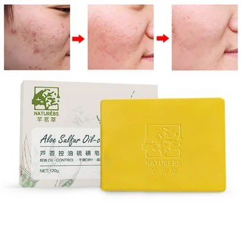Aloe Sulfur Soap Oil-Control Acne Treatment Blackhead Remover Soap Whitening Cleanser Skin Care Product 120g
Aloe Sulfur Soap Oil-Control Acne Treatment Blackhead Remover Soap Whitening Cleanser Skin Care Product 120g