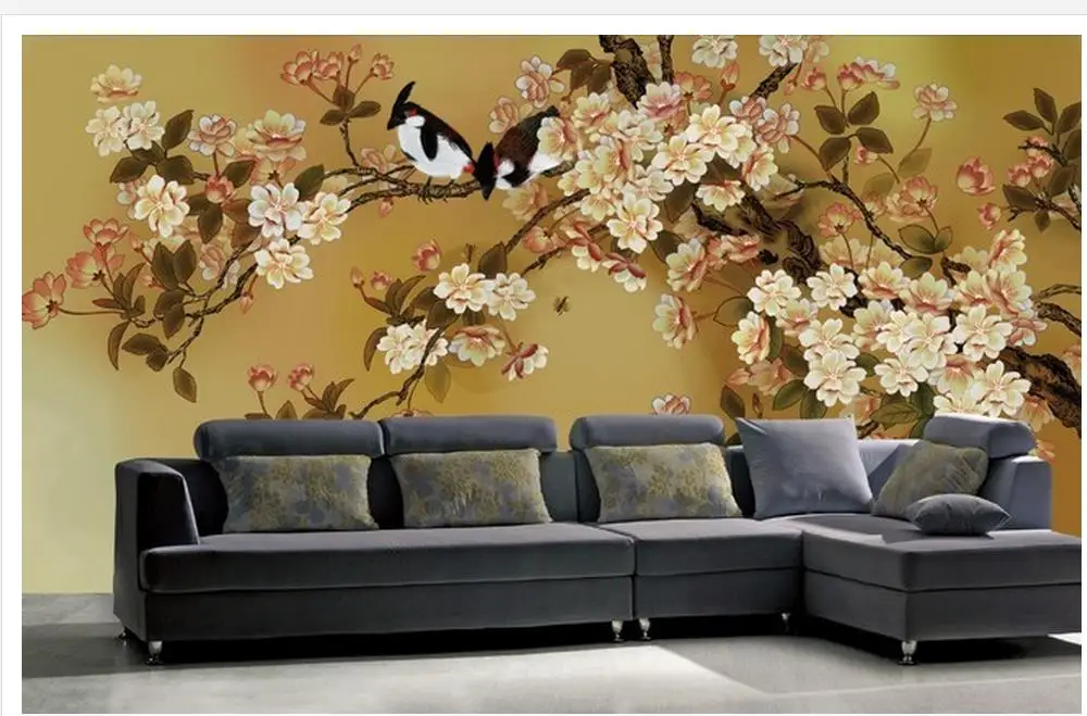 3d customized wallpaper Wallpaper fresco TV background wall flower bird wallpaper for walls Home Decoration
3d customized wallpaper Wallpaper fresco TV background wall flower bird wallpaper for walls Home Decoration