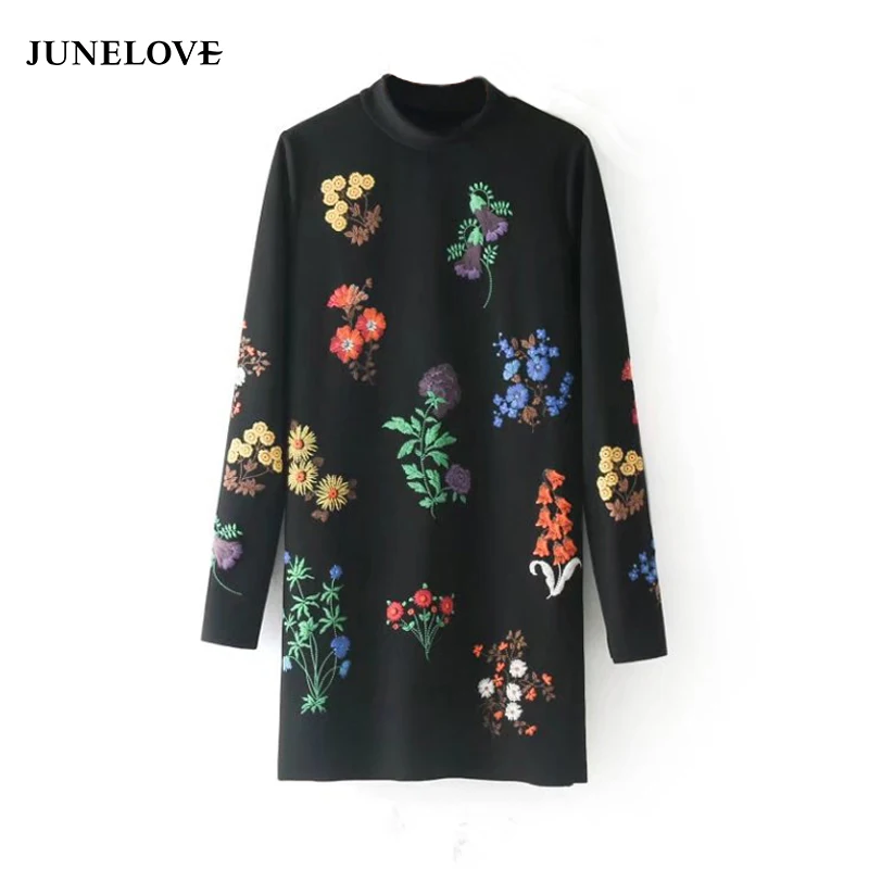 JuneLove 2018 autumn printed dress women black shift mini dress female casual long sleeve shirt dress vestidos
JuneLove 2018 autumn printed dress women black shift mini dress female casual long sleeve shirt dress vestidos