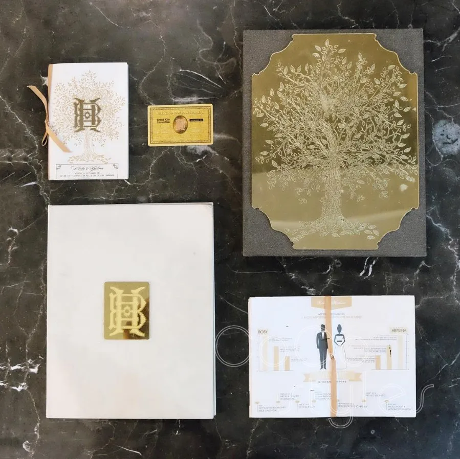 Cocostyles bespoke luxury engraving gold mirror invitation card set for royal wedding
Cocostyles bespoke luxury engraving gold mirror invitation card set for royal wedding