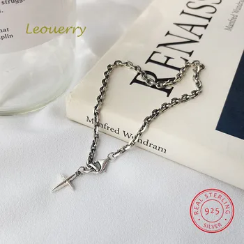 Leouerry 925 Sterling Silver Simple Vintage Ethnic Cross Pendant Bracelet Retro Chain Bracelet Women Fine Jewelry Gift
Leouerry 925 Sterling Silver Simple Vintage Ethnic Cross Pendant Bracelet Retro Chain Bracelet Women Fine Jewelry Gift
