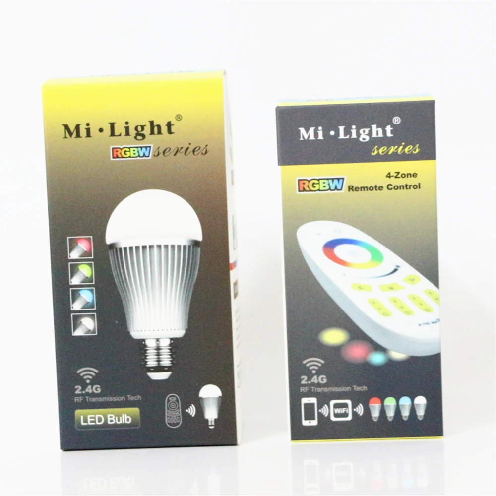 Mi Light E27 9W RGBW RGBWW Smart LED Bulb Dimmable RF Remote Control LED Light 110V 220V Multi-Color LED Lamp For Home lighting