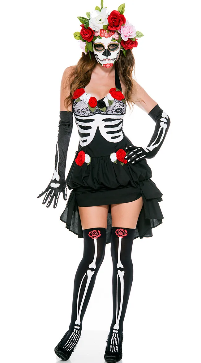 Women Horror Skull Zombie Costume Vampire Ghost Bride Cosplay Fancy Dress Outfit Halloween
Women Horror Skull Zombie Costume Vampire Ghost Bride Cosplay Fancy Dress Outfit Halloween