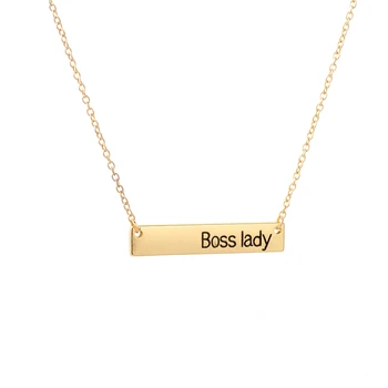 30pcs New Personality Bar Pendant Handmade Lettering"Boss Lady"Necklace Jewelry Female Bar Necklace Gift For Women
30pcs New Personality Bar Pendant Handmade Lettering"Boss Lady"Necklace Jewelry Female Bar Necklace Gift For Women