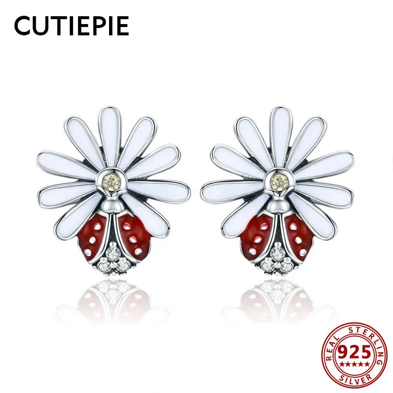 CUTIEPIE 925 Sterling Silver Ladybird Stud Earrings Cute Flower Earring for Women Sterling Silver Jewelry Anniversary Party Gift 
CUTIEPIE 925 Sterling Silver Ladybird Stud Earrings Cute Flower Earring for Women Sterling Silver Jewelry Anniversary Party Gift