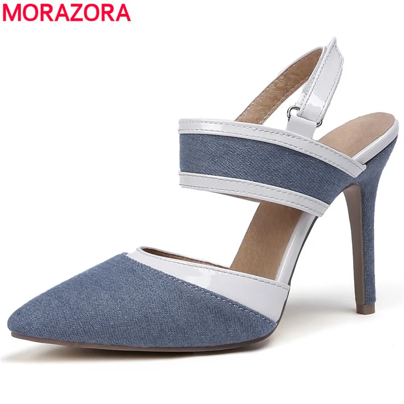 MORAZORA Plus size 34-47 Hot 2019 New high heels women sandals pointed toe denim summer shoes woman fashion party wedding shoes
MORAZORA Plus size 34-47 Hot 2019 New high heels women sandals pointed toe denim summer shoes woman fashion party wedding shoes