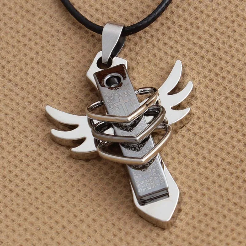 HEBEHERA OrnameHigh-quality Fashionable Personality Titanium Steel Three Angel Wing Cross Necklace Ornaments
HEBEHERA OrnameHigh-quality Fashionable Personality Titanium Steel Three Angel Wing Cross Necklace Ornaments