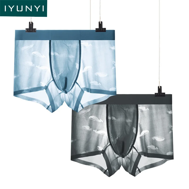 IYUNYI 2pcs/set Seamless Boxer Shorts Soft Super Thin Mens Underwear Ice Silk Transparent Low-rise Trunks Breathable Panties
IYUNYI 2pcs/set Seamless Boxer Shorts Soft Super Thin Mens Underwear Ice Silk Transparent Low-rise Trunks Breathable Panties