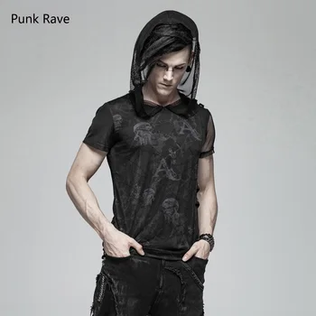 PUNK RAVE Men Fashion Printing Casual T-shirt Gothic Style Black Mesh Sexy Hoodies Steampunk Rock Personality Men's T-shirt
PUNK RAVE Men Fashion Printing Casual T-shirt Gothic Style Black Mesh Sexy Hoodies Steampunk Rock Personality Men's T-shirt